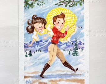 Seven Brides for Seven Brothers - Frank Fetched Sarah - 5 x 7 inch Fine Art Print