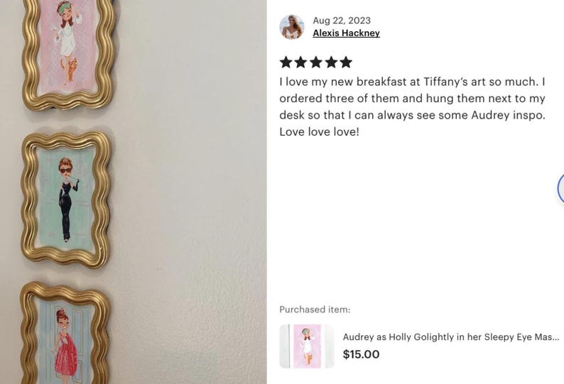 Audrey as Holly Golightly in her Sleepy Eye Mask with Orange Tabby Cat - Breakfast at Tiffany’s - 4 x 6 inches - Fine Art Print image 3