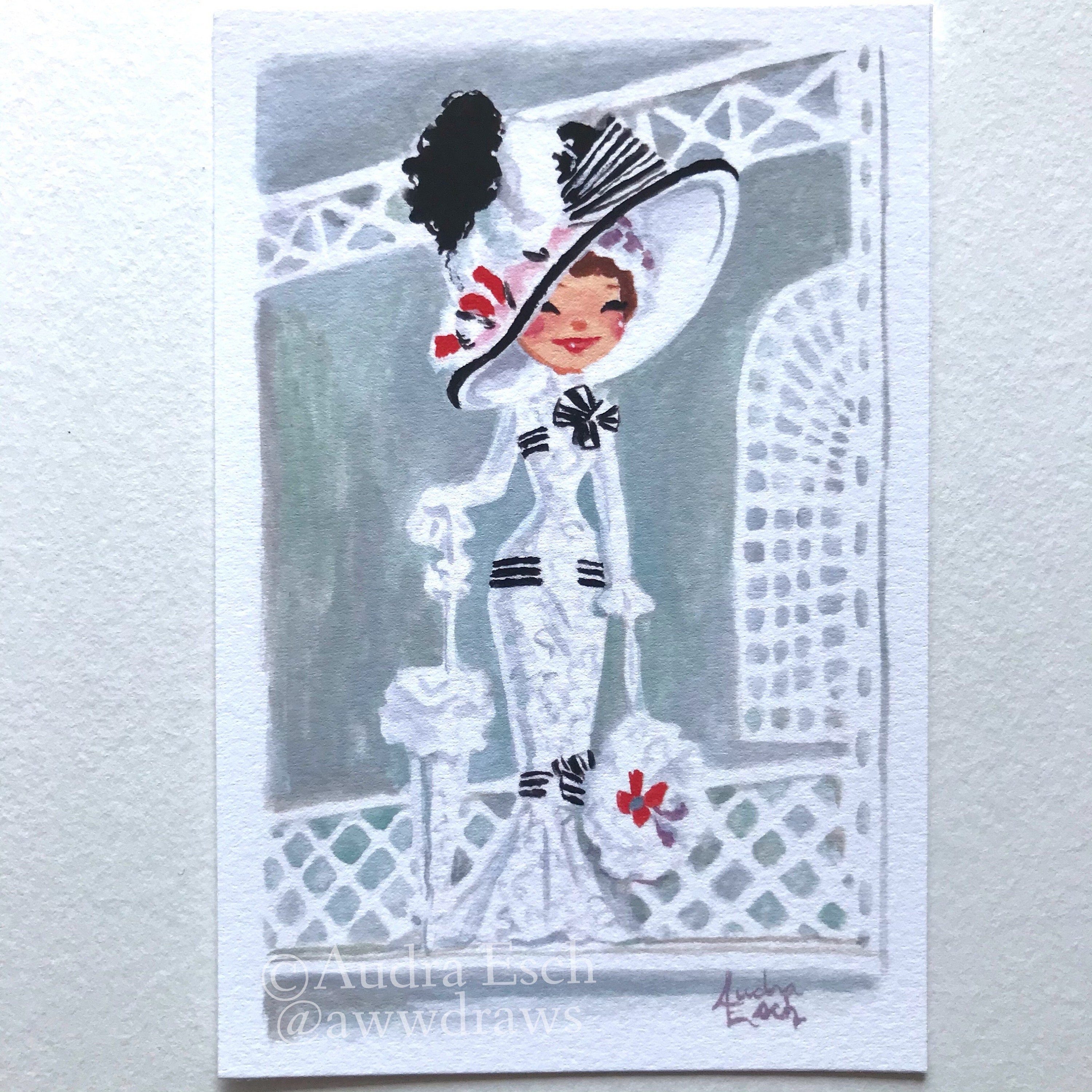 Audrey Hepburn My Fair Lady Fine Art Print - Black & White Dress (4x6 Inch)  - Etsy