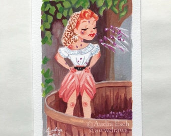 I Love Lucy - Grape Stomping - 4 x 6 inches - Fine Art Print