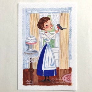 Mary Poppins Singing Spoonful of Sugar  - 4 x 6 inch Fine Art Print
