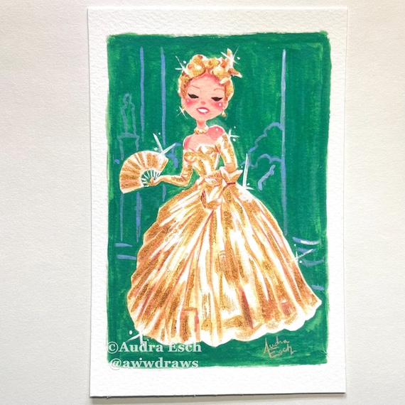 Grace Kelly Gold Dress, to Catch a Thief Fine Art Print  Hand-embellished  (4x6 Inch) - Etsy