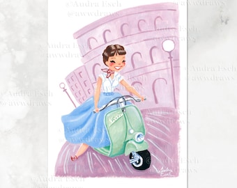 Audrey Hepburn - Roman Holiday - 4x6 or 6x8 inch Fine Art Print