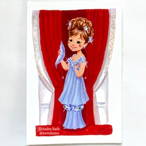 Barbra Streisand as Fanny Brice in her elegant Purple Gown from Funny Girl - 4 x 6 inch Fine Art Print