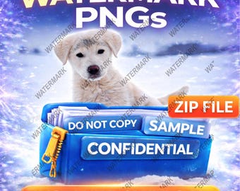 Título: Paquete PNG con marca de agua / No copiar, Muestra, Vista previa, Confidencial, Marca de agua / Descarga instantánea