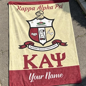 Personalized Kappa Alpha Psi Fraternity Blanket Soft Throw Custom Name Initiation Gift