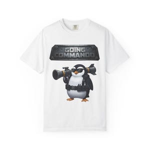 Gehen Kommando Pinguin T-shirt | Pinguin mit Raketenwerfer Graphik