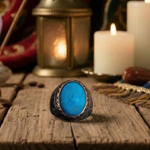 Bague rituelle magique du Djinn – Anewar – Protection, chance et pouvoir personnel