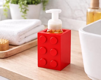 Fichier STL pour distributeur de savon style brique | Organiseur de salle de bain imprimé 3D | Pompe à savon