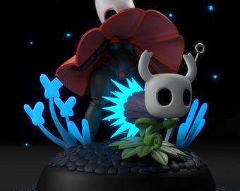 Hollow Knight Hornet & The Knight Diorama STL File | 3D Printable Figurine | Game Character Statue