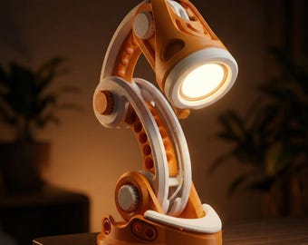 Fichier STL de lampe de bureau robotique, modèle lumineux futuriste, lampe d'impression (téléchargement numérique)