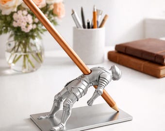 Knight Pen Holder STL — Medieval Desk Organizer 3D Print Fantasy Office Gift
