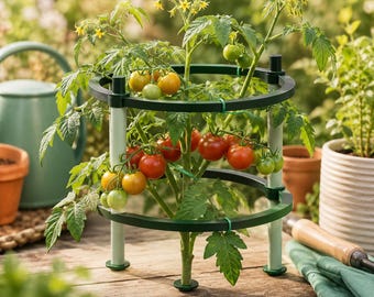STL - Anneau de soutien pour tomates empilable | Cage modulaire pour plantes de jardin (téléchargement numérique)