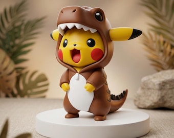 Figurine en costume de dinosaure de souris kawaii STL — Jouet de bureau à impression 3D | Téléchargement numérique