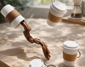 Tasse à café porte-clés fichier STL mini porte-gobelet impression 3D modèle de porte-clés