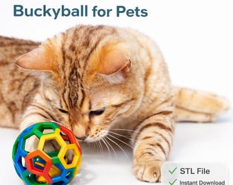 Modèle 3D Buckyball pour animal de compagnie – Balle distributrice de friandises (téléchargement numérique)