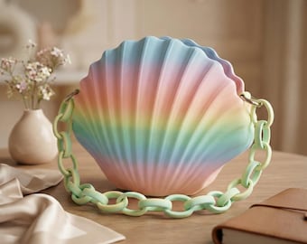 Seashell Bag STL File 3D Print Rainbow Pastel Shell Purse Handbag (Digital Download)
