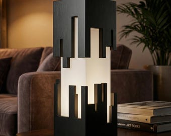 Modern Square Lamp Model: Minimal Geometric LED Table Light