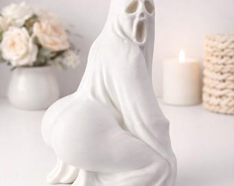 Produit 3D fantôme épais rigolo — figurine meme effrayante à impression 3D, décoration de bureau d'halloween