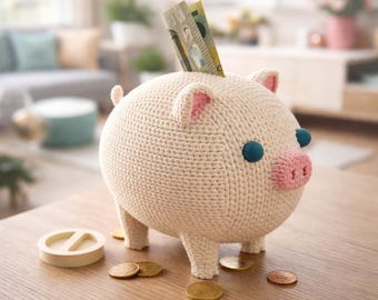Crochet Piggy Bank STL — 3D Print Knit Texture Coin Bill Bank Bambu Ready