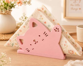 Fichier STL de porte-serviettes avec chat | Support de mouchoirs en papier pour chat (téléchargement numérique)