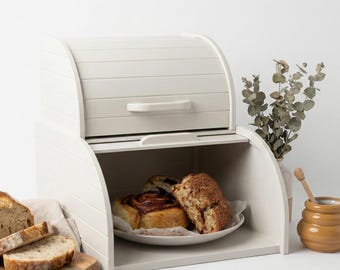 Boîte à pain à rouleau, fichier STL, impression 3D, récipient de rangement pour cuisine (téléchargement numérique)