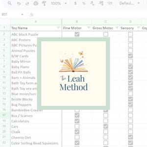Leksaksfärdighetsspårare | Lekbaserad inlärningsorganisatör (digital nedladdning av Google Sheets)