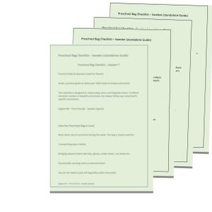 Kindergartentasche Checkliste Schweden – Basic Version | Kita Packliste | Einfache Förskola Prep Guide | Digitales PDF