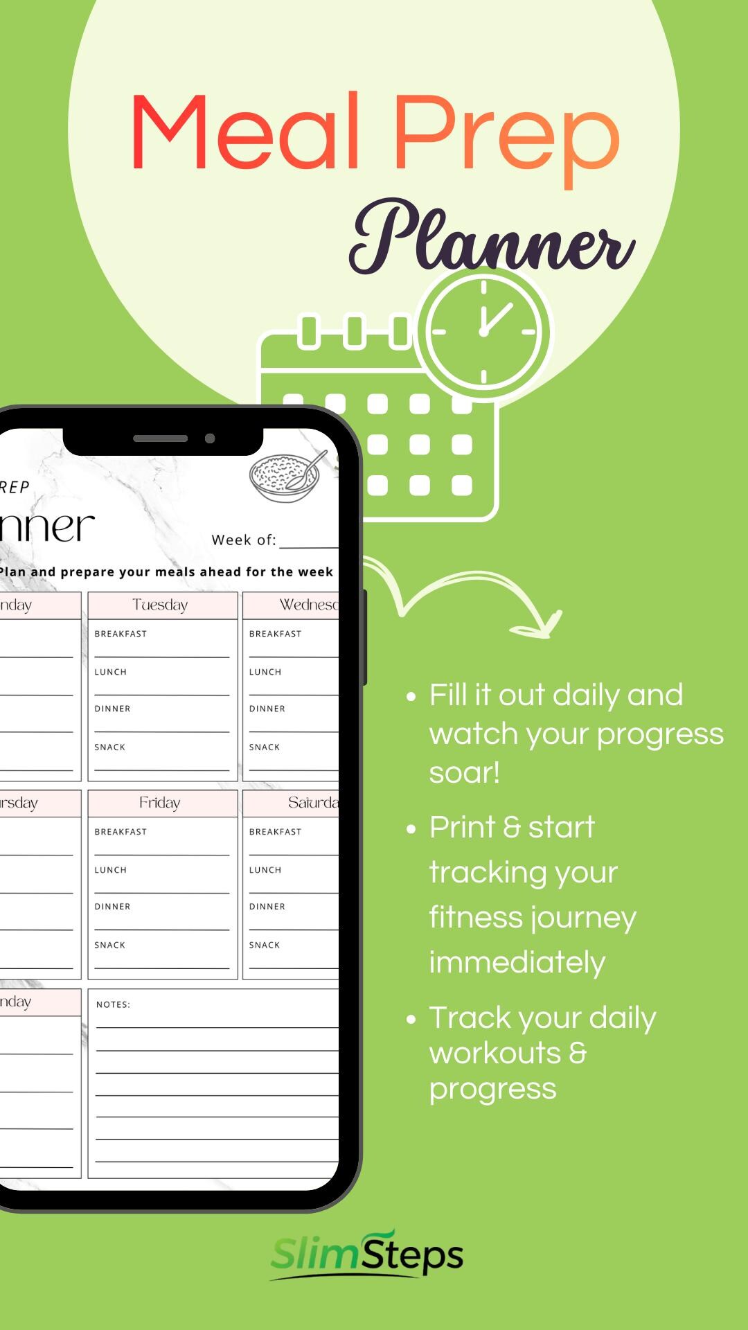 Weekly Meal Prep Planner Printable (PDF Download) - Etsy