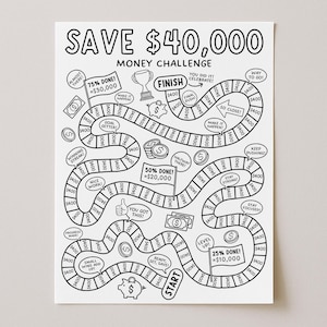 40k Spar-Tracker, 40000 Hausspar-Challenge druckbar, sinkende Funds-Tracker-Geld-Challenge, Hauszahlungs-Tracker, digitaler Download