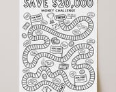 20k Savings Tracker, 20000 Challenge Printable, Car Savings Tracker, House Saving Money Challenge, Home Payment Tracker, Digital Download