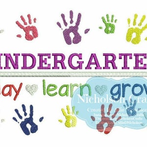 Kindergarten machine embroidery design - 5X7