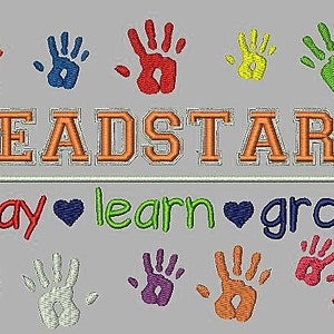 Headstart machine embroidery design - 5X7