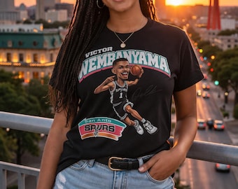 Camiseta de baloncesto Victor Wembanyama Illustrated Dunk / Camiseta de los Spurs
