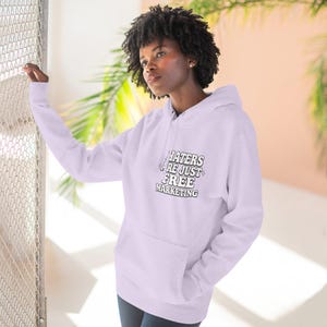 Haters Are Just Free Marketing Hoodie Script Phrase Pullover Quote Streetwear Message Viral Saying I love haters apparel image 16