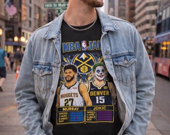 Camiseta de Murray Jokic de los Nuggets de NBA Jam / Estilo camiseta de baloncesto de Denver