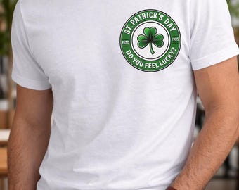 Camiseta con el emblema del trébol del Día de San Patricio / ¿Te sientes con suerte?