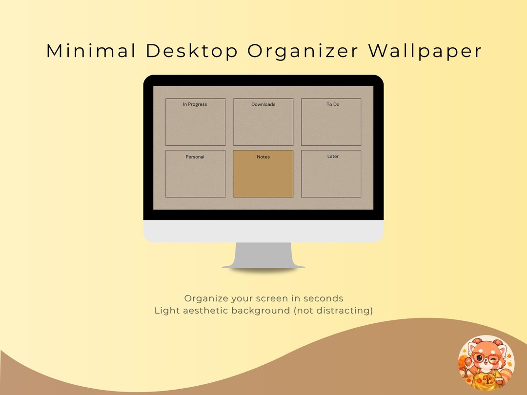 ADHD Desktop Organizer Wallpaper | Minimal Neutral Desktop Background ...