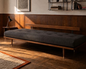 Mid Century Walnut Daybed Sofa Bed