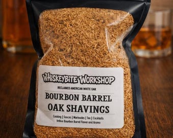 Bourbonenfass Eiche Späne | Authentisches Whiskyfass-Holz für geräucherte Cocktails, BBQ, Aromatiken Infusion Tee brauen Apfelwein | Reklamiert