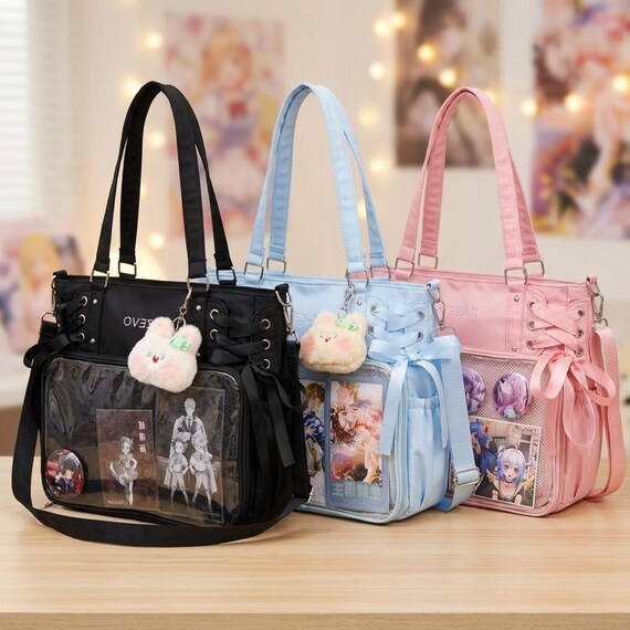 Ita Bag Clear Window Pin Display Kawaii Crossbody Anime Lace  display picture 1