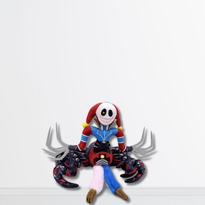 Jester Spider Plush Toy, Horror Inspired Doll, Soft Stuffed Collectible, Gamer Gift