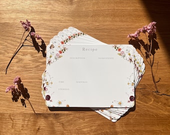 Receptenkaarten met bloemenmotief