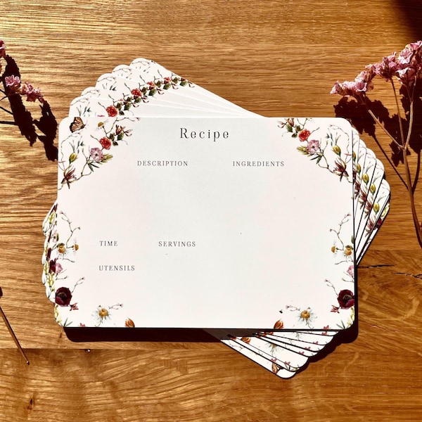 Recipe Cards Floral Design