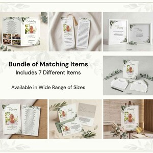 Funeral Bundle Template, Memorial Program, Bookmark, Prayer Card, Welcome Sign (Digital Download),  D#104