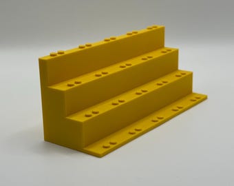 Custom Yellow Modular Stand For Minifigures (Max Capacity Of 20 Minifigures)