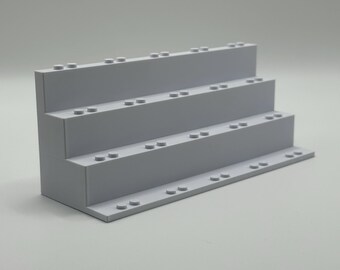Custom White Modular Stand For Minifigures (Max Capacity Of 20 Minifigures)