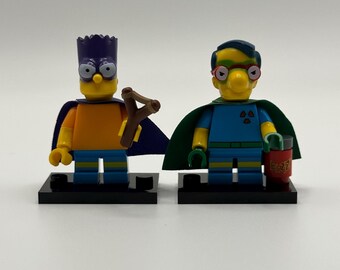 Custom The Simpsons - Bartman & Sidekick Mini-figure Toy Collectibles X2