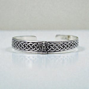 Mjölnir Manschettarmband | Torshammare Justerbart Armband | Handgjorda Smycken | Silversmycken för Herr