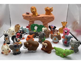 2004 Fisher Price Little People Animali A-Z Alfabeto Zoo 24 pezzi più Grotta